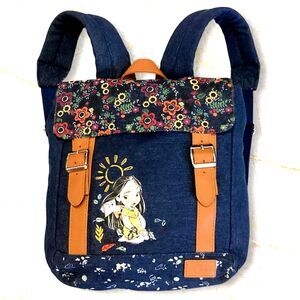 Disney Animators Collection Pocahontas Girl's Backpack Denim Blue Medium